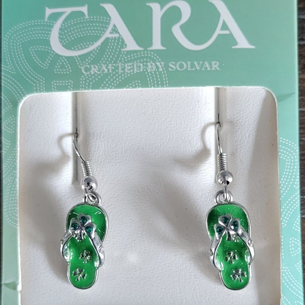 Tara Ireland Flip Flop Earrings and Pendant Necklace crafted by Solvar